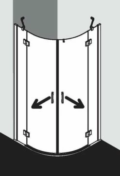 Kermi Liga Runddusche Mit Drehtüren Und Festteilen Dark Edition