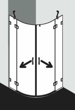Kermi Liga Runddusche Mit Drehtüren Und Festteilen Mit Wandbeschlag Dark Edition