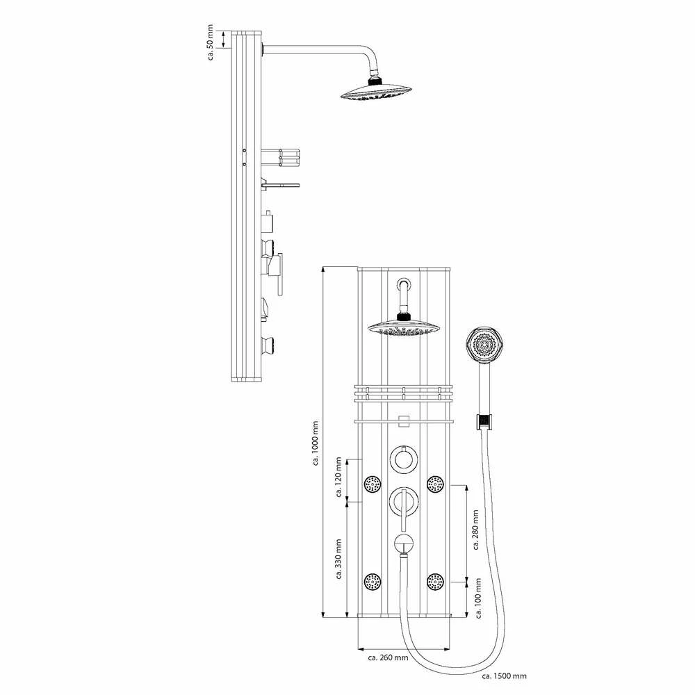 Eisl Duschpaneel Duschsystem FEELING Mit Einhebelarmatur In Chrom â Bild 2