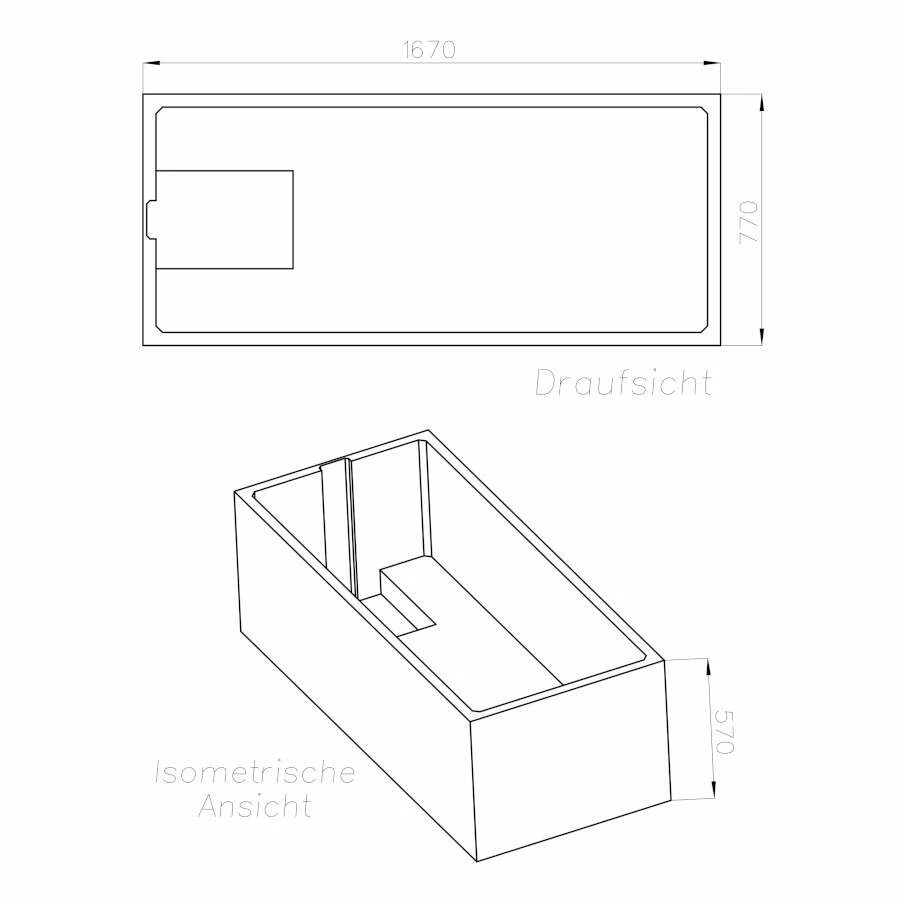 Ottofond Wannenträger Für Rechteckbadewanne Korfu 170 X 80 – Bild 2