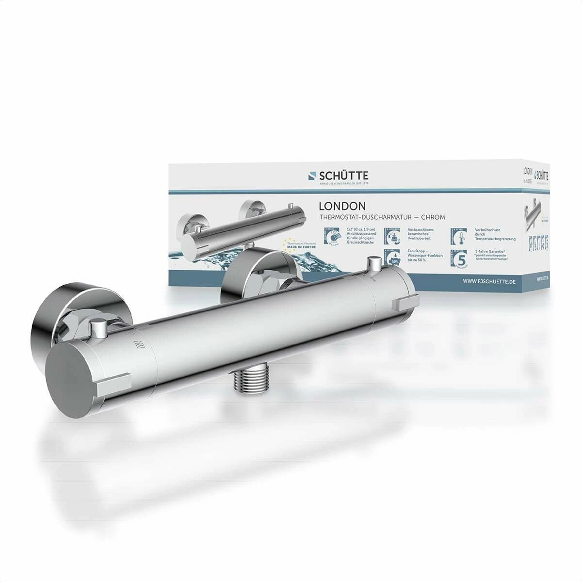 Schütte Thermostat Für Dusche Duscharmatur London Verchromt – Bild 2