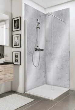 Schulte Decodesign Duschrückwand Dekor Stein Grau Hell Hochglanz
