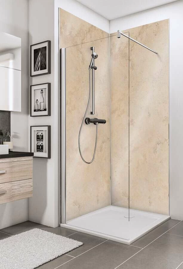 Schulte Decodesign Duschrückwand Dekor Kalkstein Hell Hochglanz