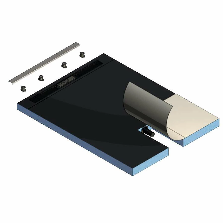 Kermi LINE Komplett-Duschboard E70 Rinne Wandseitig