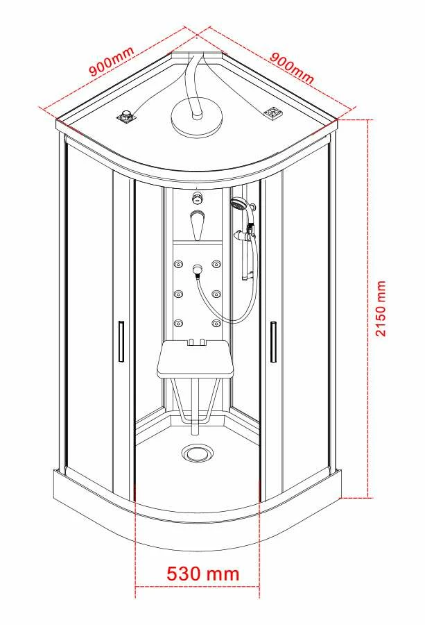 Duschmeister Dampfdusche Sano 2 – Bild 2
