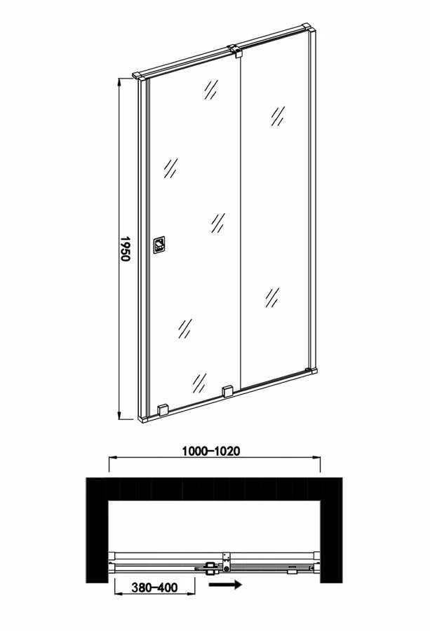 Duschmeister Schiebetür Sano 81 Duschkabine 100x195 – Bild 2