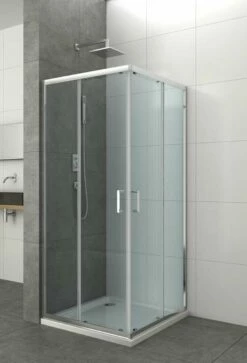 Duschmeister Eckeinstieg Schiebetür Sano 86 Duschkabine 90x90x195