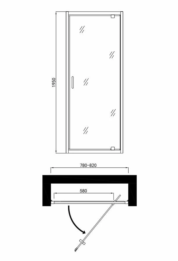 Duschmeister Drehtür Für Nische Sano 151 Duschkabine 80x195 – Bild 7