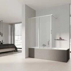 Kermi Liga Gleittür 2-teilig Mit Festfeld Für Badewanne