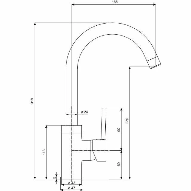 CORNAT Spültisch-Einhebelmischer FUERTE H5 – Bild 3