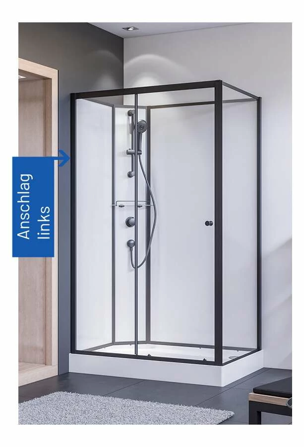 Breuer Komplettdusche Schiebetür Mit Seitenwand BR100 800 X 1200 Anschlag Links – Bild 2