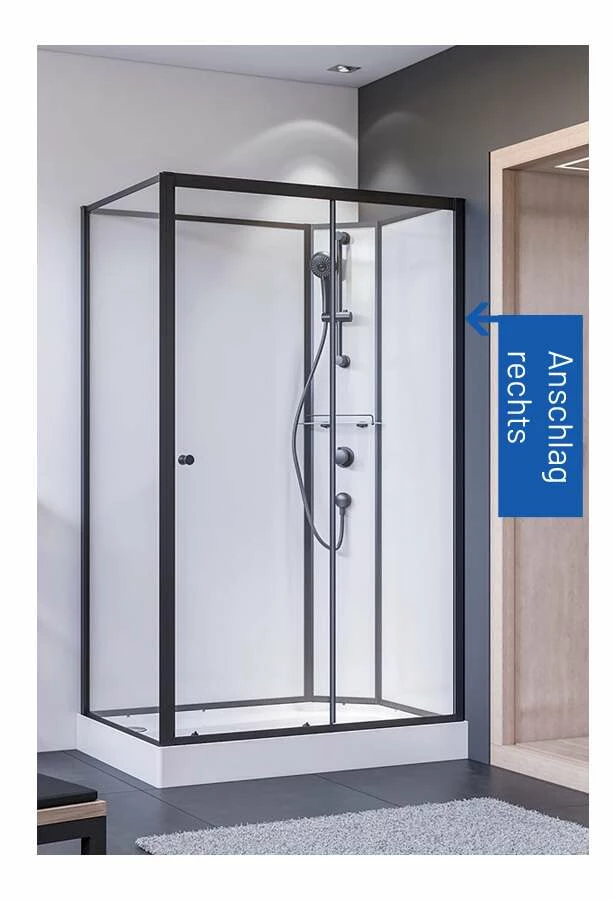 Breuer Komplettdusche Schiebetür Mit Seitenwand BR100 900 X 1200 Anschlag Rechts – Bild 2