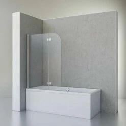 Schulte Badewannenfaltwand Breathe, 2-teilig 112 X 142 Cm, 5 Mm Sicherheitsglas (ESG) Klar Hell