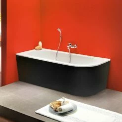 Ottofond Badewanne Modena Corner Schwarz Weiß Rechts 178 X 78 Cm