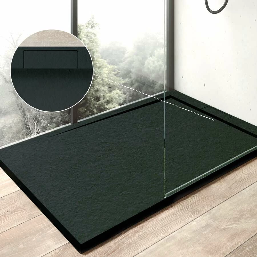 Ottofond Duschwanne Zona Mineralguss Steinoptik Anthrazit – Bild 2