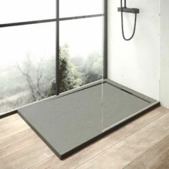 Ottofond Duschwanne Zona Mineralguss Steinoptik Zementgrau