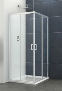 Duschmeister Eckeinstieg Schiebetüren Softclose Sano 127 Duschkabine 90x90x195