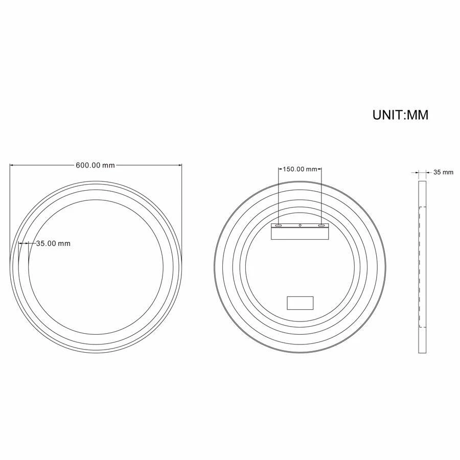 Duschmeister Sano 139 Leuchtspiegel Schwarz 60 Cm – Bild 2