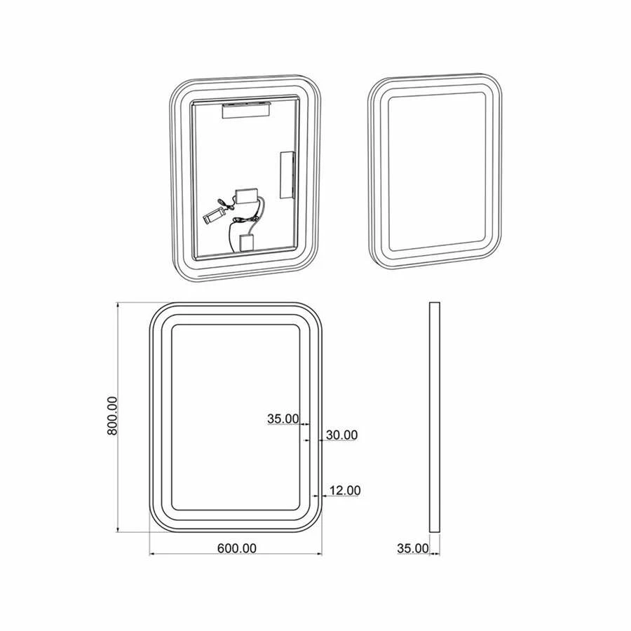 Duschmeister Sano 121 Leuchtspiegel Schwarz 60 X 80 Cm – Bild 4