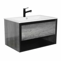 Duschmeister Sano 122 Waschtisch Unterschrank 80 Cm Schwarz