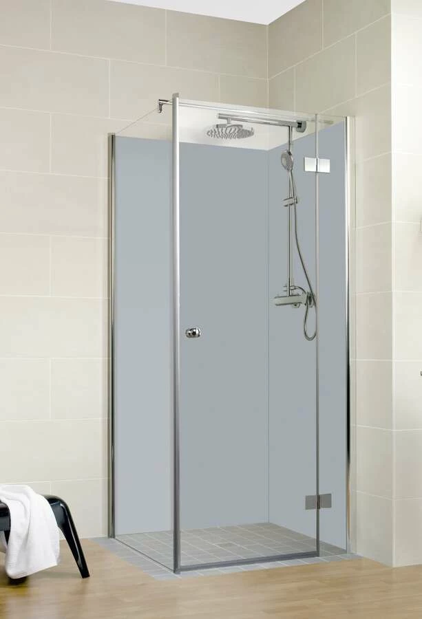 Schulte Decodesign Duschrückwand Farbe Set Eck Asymmetrisch Hellgrau