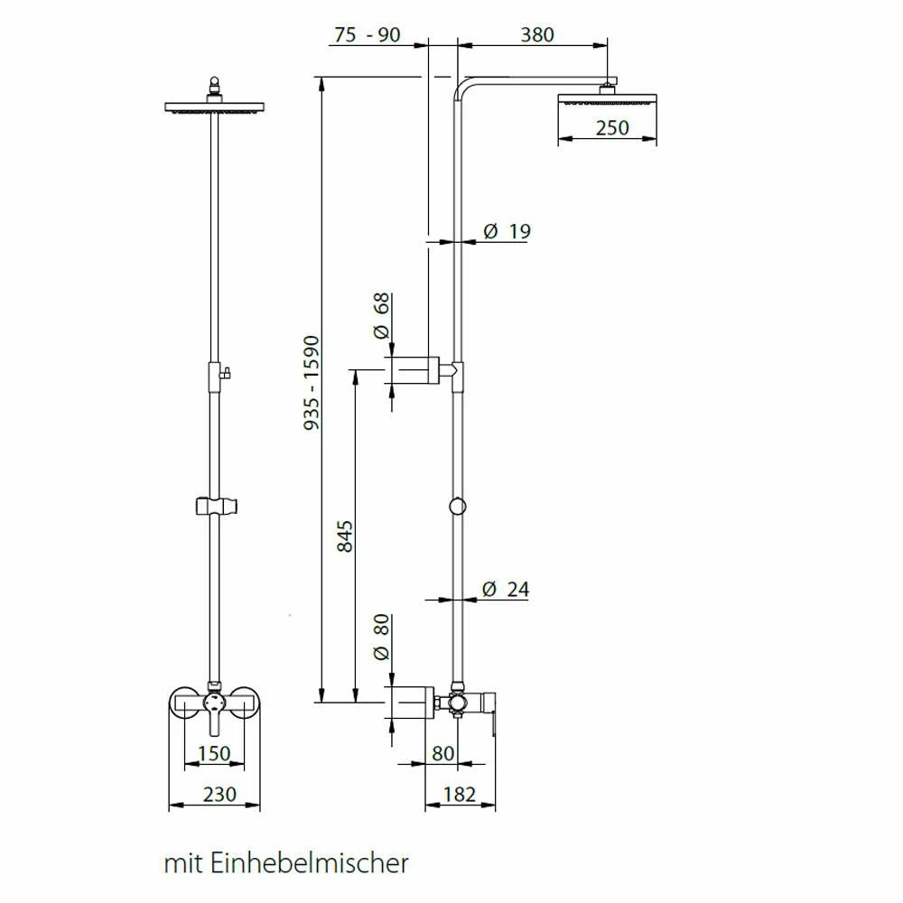 Breuer Aquamaxx 310 Mit Einhebelmischer, Kopfbrause Rund – Bild 5