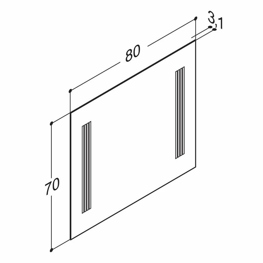 Dansani Badezimmerspiegel Multo Mit 2 LED-Leuchten 100 X 70 Cm – Bild 3