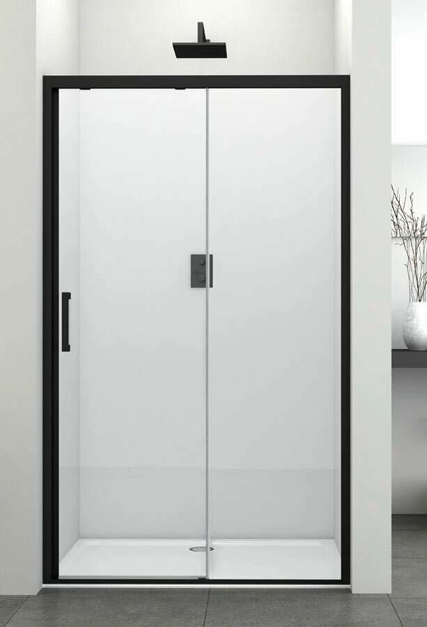 Duschkabine 100x195 Softclose Nische Duschmeister Sano 165 Black