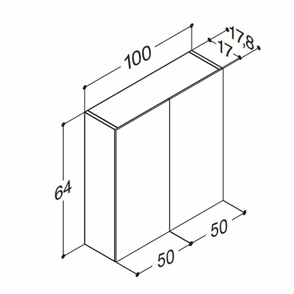 Dansani Spiegelschrank 100 Cm In Dekor Pinie Grau – Bild 5
