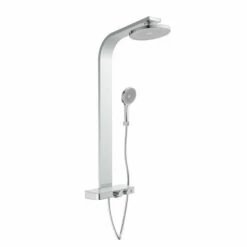 Schütte Überkopfbrauseset Samoa Rain Mit Thermostat-Ablage Chrom-hellgrau