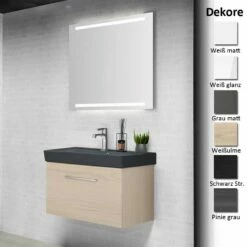 Dansani Waschplatz Badmöbelset Mido+ 80 Cm Schwarz