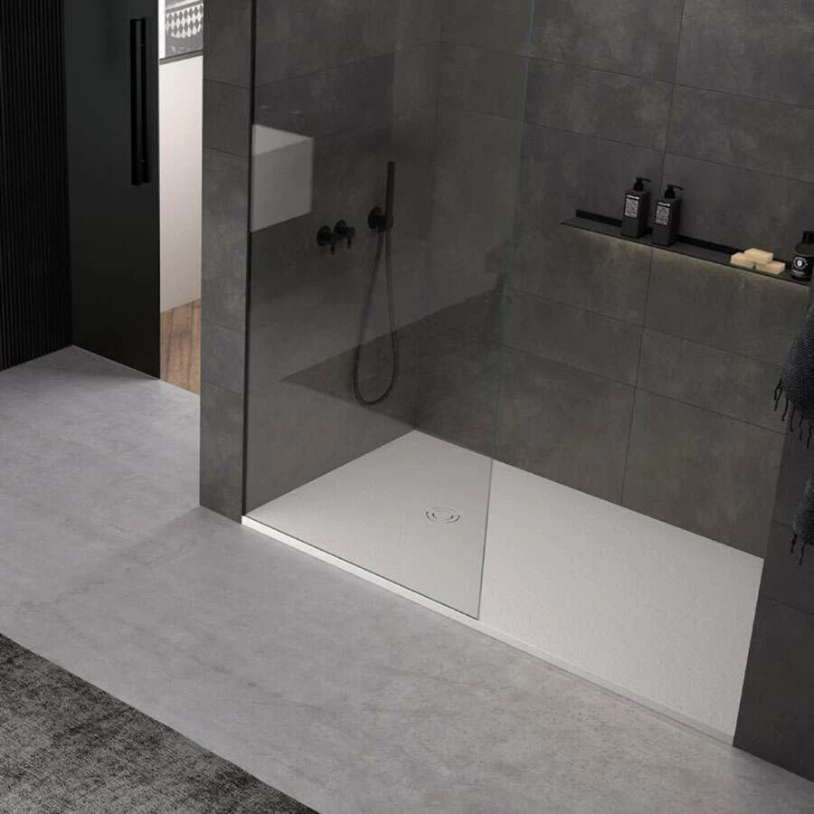 Doccia Vesubio Duschwanne Mineralguss Stein Rechteckig Flach