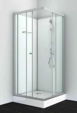 Duschmeister Komplettdusche Sano 213 80x80x203 Silber Matt