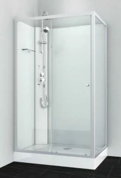 Duschmeister Komplettdusche Sano 219 120x80x225 Silber Matt