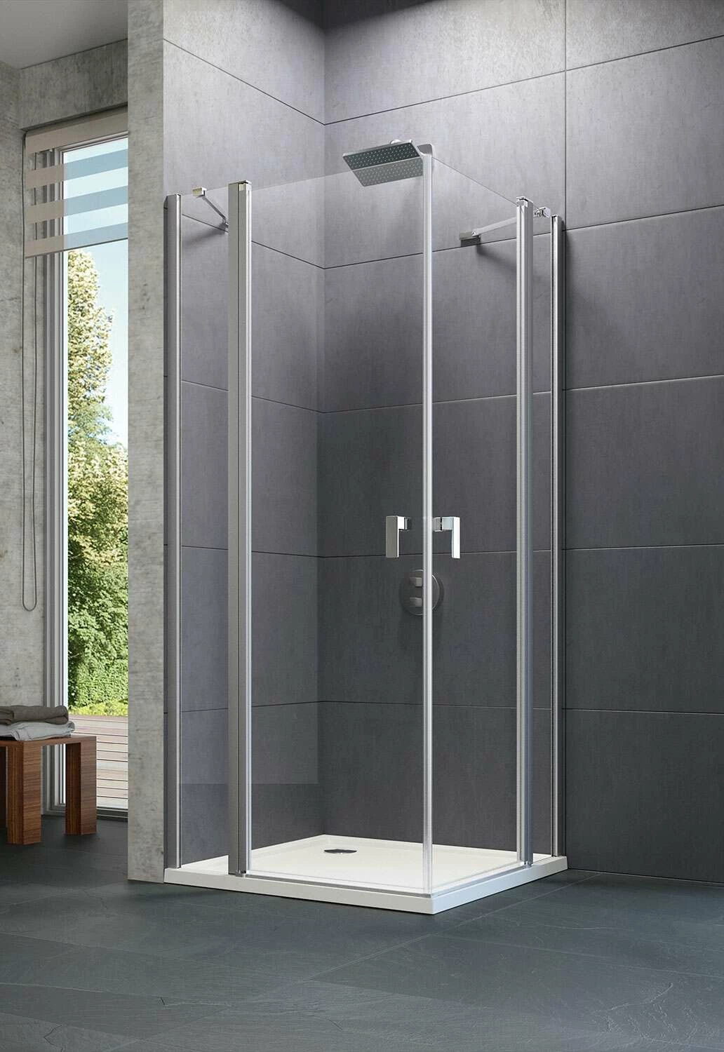 Hüppe Design Pure Schwingtür-Eckeinstieg Feste Segmente Express