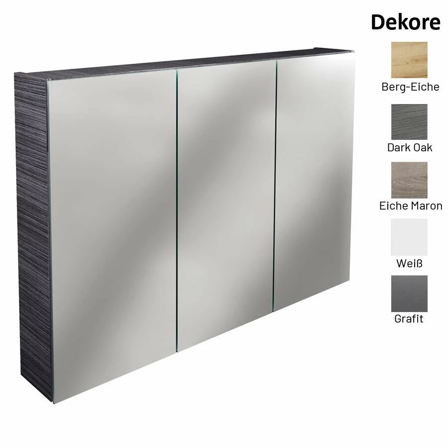 Lanzet Spiegelschrank L0 100 Cm, 3 TĂĽren
