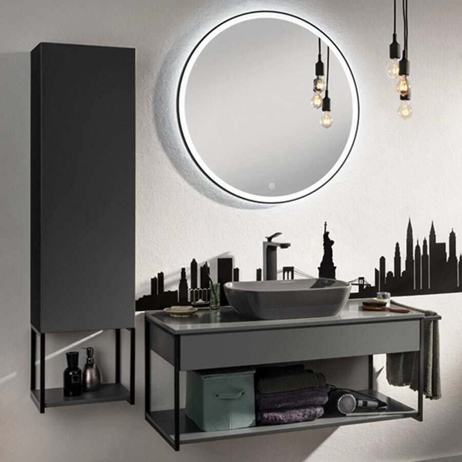 Fackelmann Badmöbelset New York 108 Cm Grau Matt