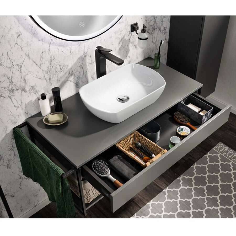 Fackelmann Badmöbelset New York 108 Cm Grau Matt – Bild 3