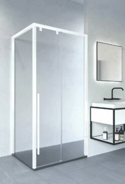 Doccia Atenas Duschkabine Schiebetür Mit Seitenwand Industrial White