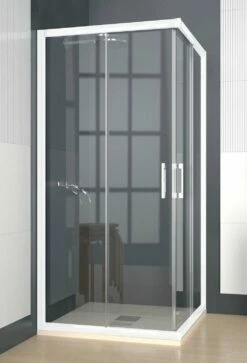 Doccia Cancún Duschkabine Schiebetür Eckeinstieg Industrial White