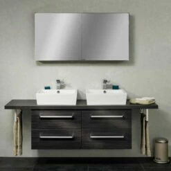 Lanzet Badmöbel-Komplett-Set 180 Cm Dark Oak