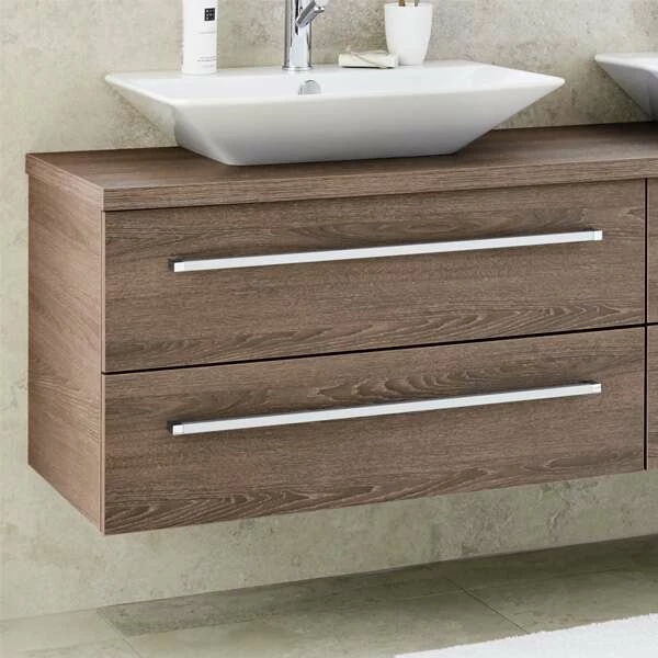 Lanzet Badmöbel-Komplett-Set 180 Cm Eiche Maron – Bild 2