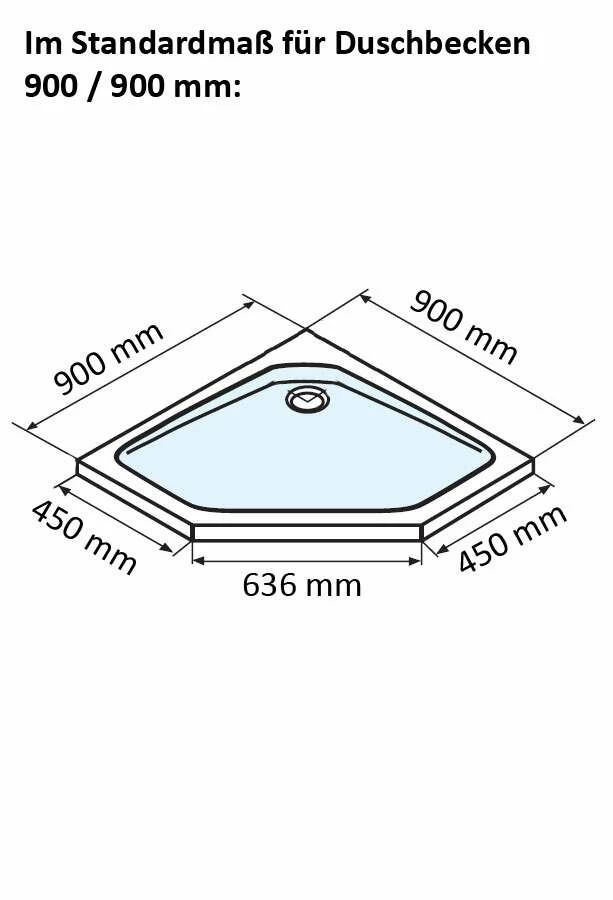 Schulte Alexa Style 2.0 Fünfeckdusche 3-teilig / 4-teilig – Bild 3