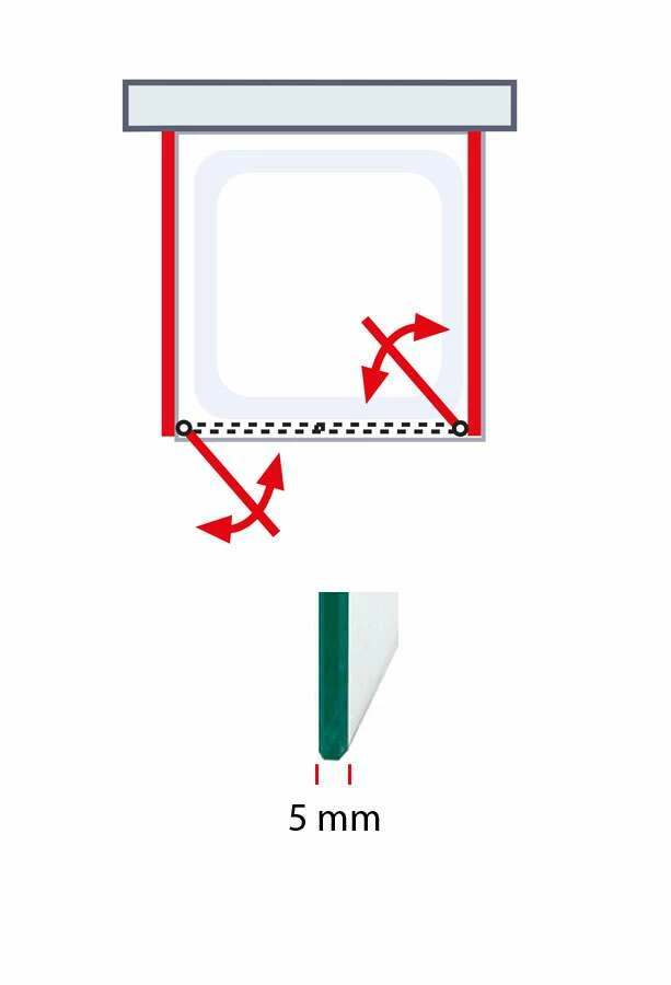 Schulte Alexa Style 2.0 U-Kabine Pendeltür Inklusive Zwei Seitenwände – Bild 2
