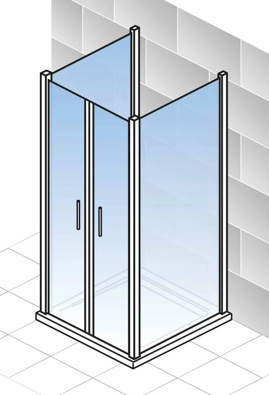 Schulte Alexa Style 2.0 U-Kabine Pendeltür Inklusive Zwei Seitenwände – Bild 6