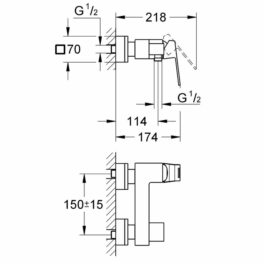 GROHE EH-Brausebatterie Eurocube 23145 – Bild 2