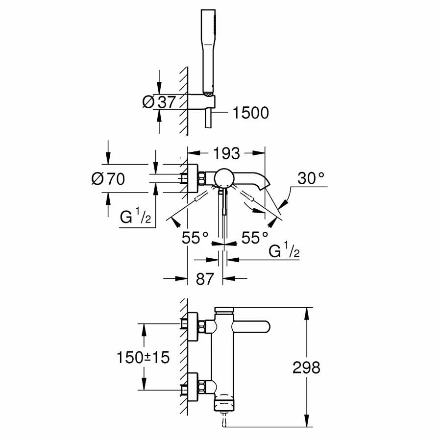 GROHE EH-Wannenbatterie Essence 33628 – Bild 2