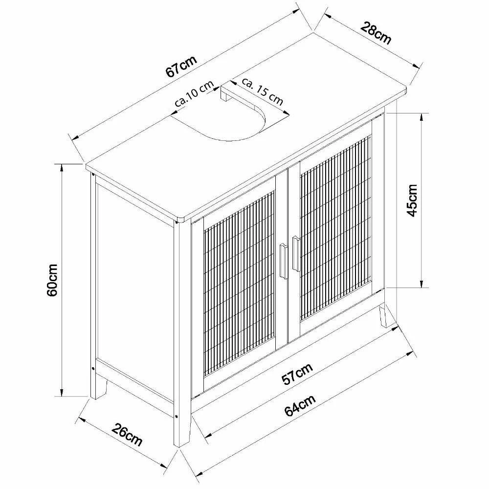 Eisl Bambus Waschtischunterschrank Badschrank – Bild 6