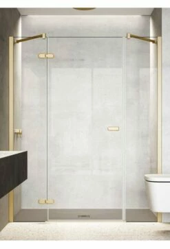 Profiltek GALILEA Drehtür Mit Festteil An Festteil In Nische 8 Mm Gold