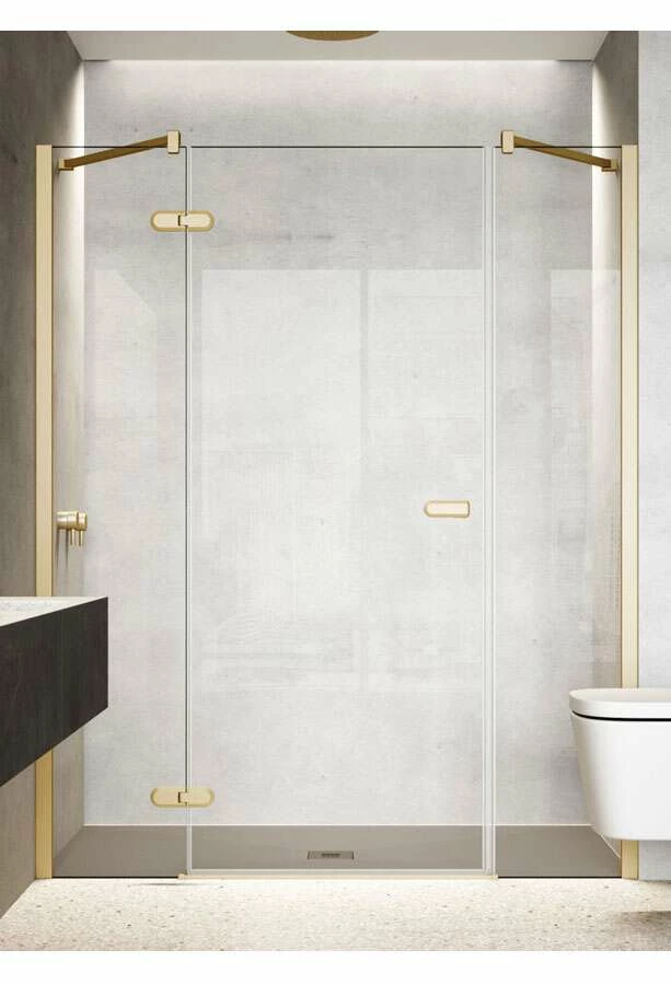 Profiltek GALILEA Drehtür Mit Festteil An Festteil In Nische 8 Mm Gold